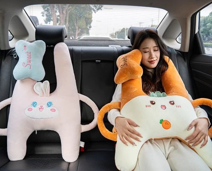 Gối Ôm Xe Ô Tô Trẻ Em Dây Đai An Toàn Gối Ôm Cổ Chống Bóp Gối Người Lớn