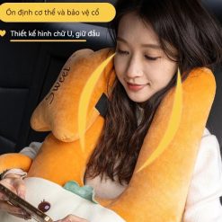 Gối Ôm Xe Ô Tô Trẻ Em Dây Đai An Toàn Gối Ôm Cổ Chống Bóp Gối Người Lớn