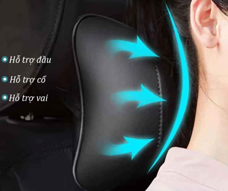 Gối Tựa Đầu Ô Tô Bọc Da Cao Cấp, Gắn Ghế Ngồi Có Logo Theo Hãng Xe