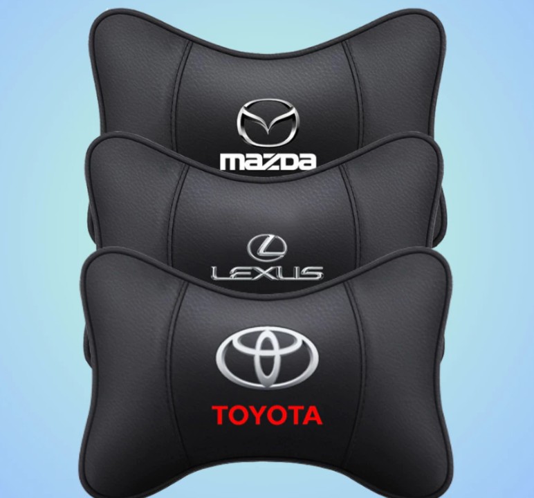 Gối Tựa Đầu Ô Tô Bọc Da Cao Cấp, Gắn Ghế Ngồi Có Logo Theo Hãng Xe