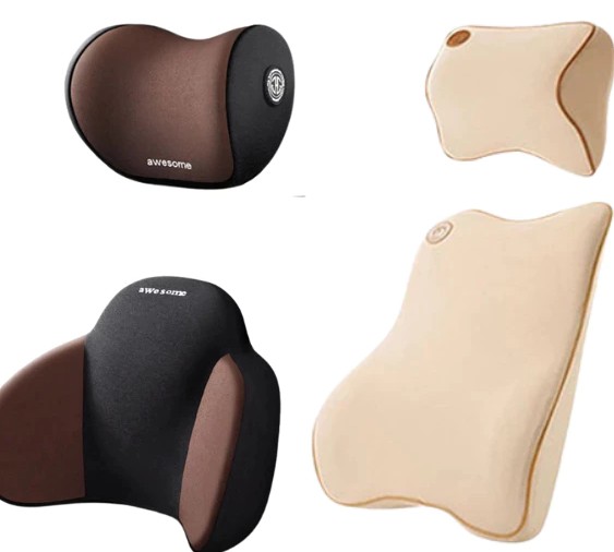 Gối Tựa Đầu Ô Tô Công Thái Học Và Gối Tựa Lưng Cao Su Non Cao Cấp Thương Hiệu Carcare