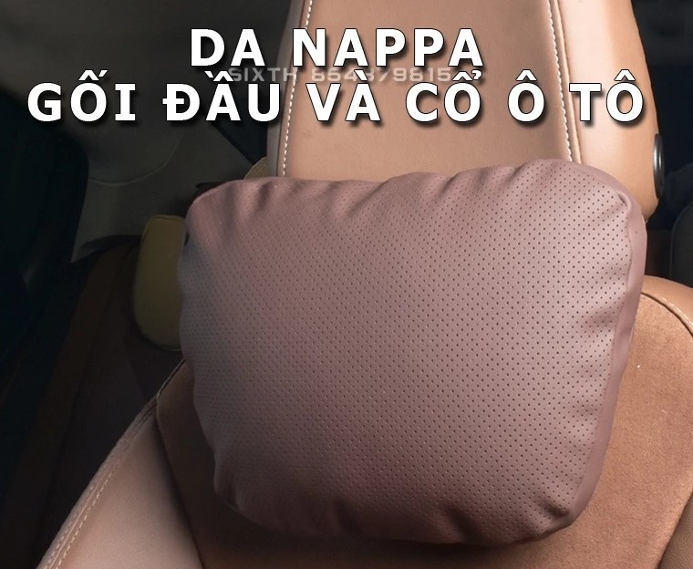 Gối Tựa Đầu Ô Tô Da Nappa Cao Cấp Gối Cổ Xe Hơi Mercedes, Maybach, BMW Sang Trọng