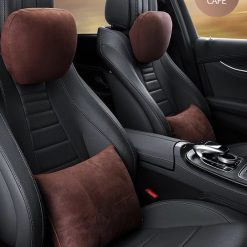 Gối Tựa Đầu–Tựa Cổ–Tựa Lưng Ô Tô Vải Da Lộn Cao Cấp Phong Cách Mercedes, Giảm Đau Mỏi Khi Lái Xe