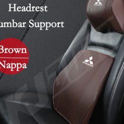 Gối Tựa Đầu & Tựa Lưng Da Nappa Mitsubishi Hỗ Trợ Cổ Vai Gáy, Thắt Lưng Thoáng Khí