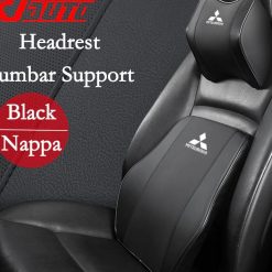 Gối Tựa Đầu & Tựa Lưng Da Nappa Mitsubishi Hỗ Trợ Cổ Vai Gáy, Thắt Lưng Thoáng Khí