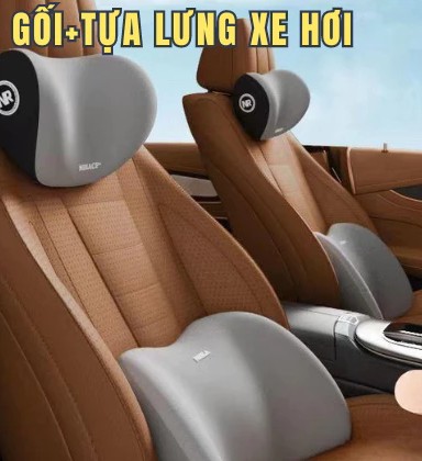 Gối Tựa Đầu và Lưng Cao Su Non Cho Ô Tô, Chống Mỏi Cổ, Thoải Mái Trên Mọi Chặng Đường