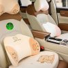 Gối Tựa Đầu Và Lưng Cao Su Non Lucky Bear Hoạt Hình Dễ Thương Cho Xe Hơi