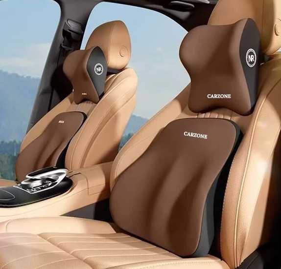 Gối Tựa Đầu Và Lưng Xe Ô Tô CARZONE Cao Su Non Cao Cấp, Êm Ái Giảm Đau Mỏi Khi Lái Xe
