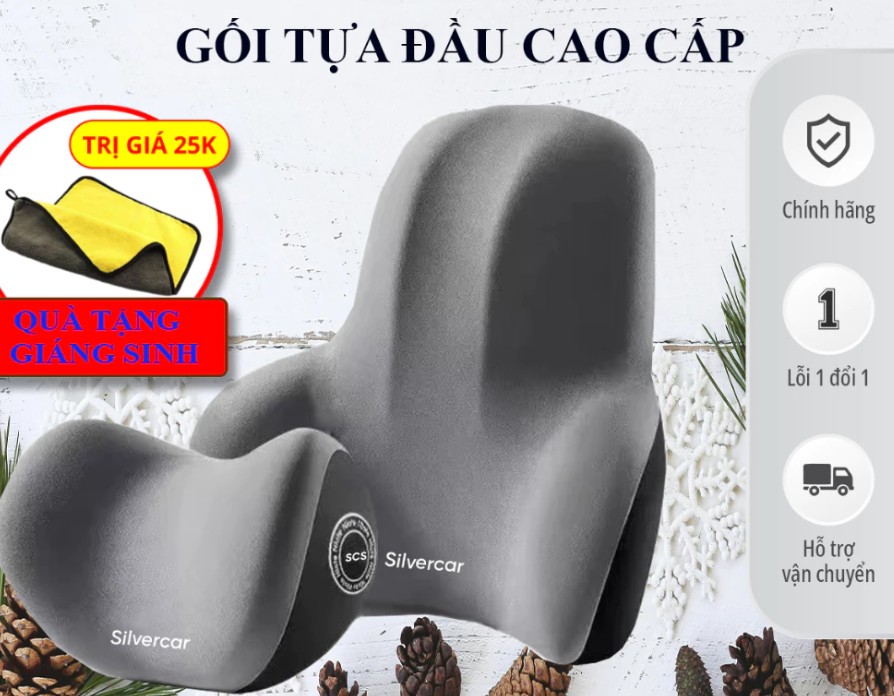 Gối Tựa Đầu Và Tựa Lưng Cao Su Non PONIKA Êm Ái, Thoáng Khí Cho Xe Hơi Và Văn Phòng