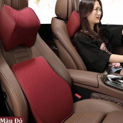 Gối Tựa Đầu Và Tựa Lưng Ô Tô T03, Cao Su Non, Nâng Đỡ Cột Sống, Thoải Mái Khi Lái Xe