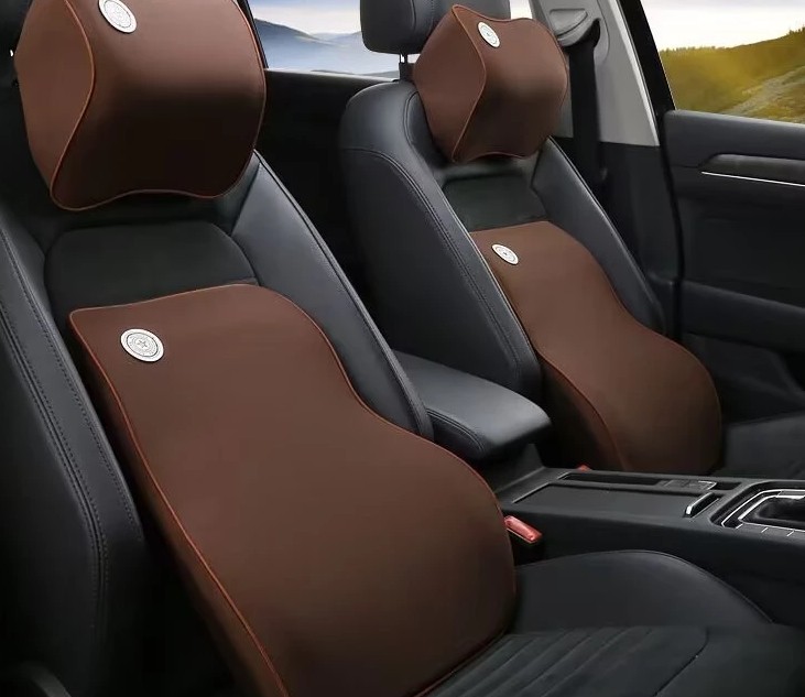 Gối Tựa Đầu Và Tựa Lưng Xe Ô Tô FM Cao Su Non Cao Cấp, Giảm Đau Mỏi Khi Lái Xe