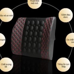 Gối Tựa Lưng Massage Ô Tô Dùng Điện 12V–24V, Đệm Massage Lưng Gắn Ghế Xe Hơi Thư Giãn, Giảm Mỏi