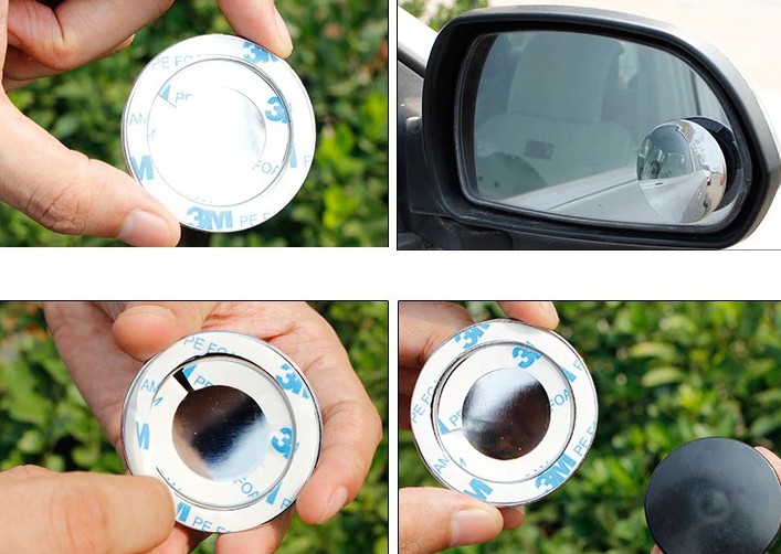 Gương Cầu Lồi Gắn Kính Chiếu Hậu Ô tô, Xóa Điểm Mù, Xoay 360 Độ, Tự Tin Khi Lái Xe