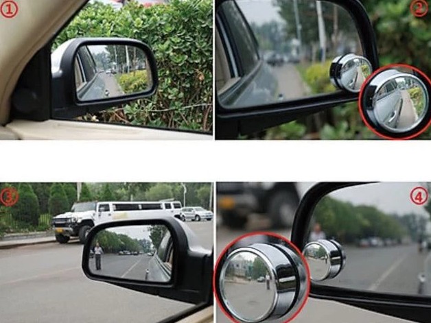 Gương Cầu Lồi Gắn Kính Hậu Ô Tô Xoay 360°, Quan Sát, Xóa Điểm Mù Xe