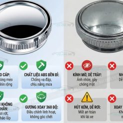 Gương Cầu Lồi Gắn Kính Hậu Ô Tô Xoay 360°, Xóa Điểm Mù Hiệu Quả Cho Mọi Dòng Xe