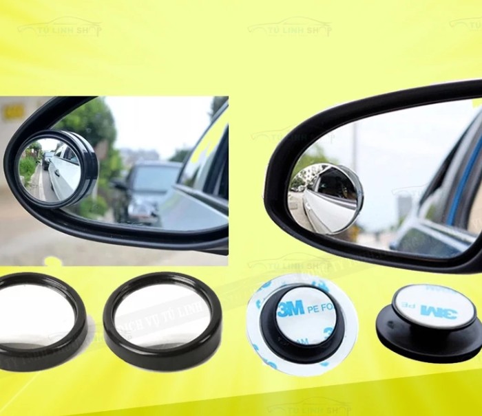 Gương Cầu Lồi Gắn Kính Hậu Ô Tô Xoay 360°, Xóa Điểm Mù Hiệu Quả Cho Mọi Dòng Xe