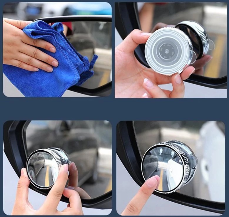 Gương Cầu Lồi Ô Tô Hít Chân Không, Tăng Tầm Quan Sát, Xóa Điểm Mù Khi Lái Xe
