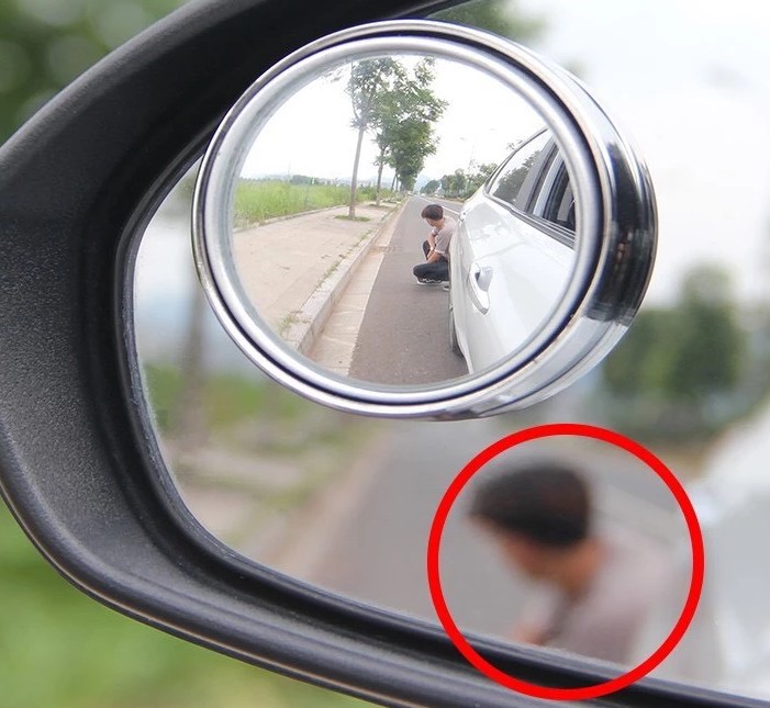 Gương Cầu Lồi Xe Ô Tô Tráng Bạc Xoay 360°, Bộ 2 Chiếc