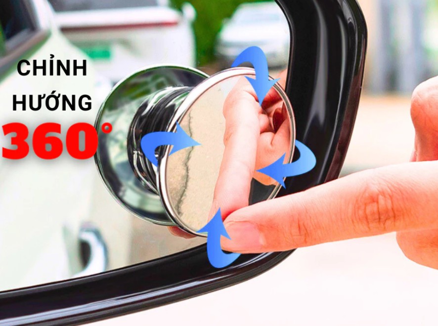 Gương Cầu Xóa Điểm Mù Ô Tô Xoay 360°, Tăng Góc Nhìn, Hạn Chế Điểm Mù, Lái Xe An Toàn