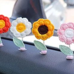 Hoa Lắc Đầu Trang Trí Dễ Thương Nhiều Màu Sắc, Phụ Kiện Decor Nhà Cửa & Xe Hơi Ngộ Nghĩnh