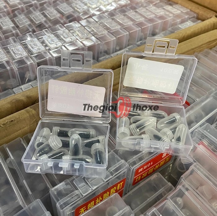 Hộp 10 Vít Vá Lốp Không Săm Cao Su Non, Vá Lốp Nhanh Cho Ô Tô, Xe Máy, Xe Tay Ga