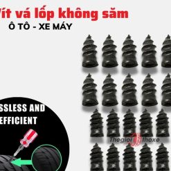 Hộp 10 Vít Vá Lốp Không Săm Cao Su Non, Vá Lốp Nhanh Cho Ô Tô, Xe Máy, Xe Tay Ga