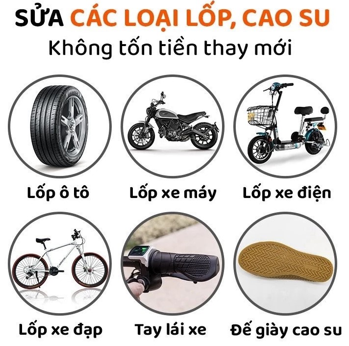 Keo Trám Vá Lốp Cho Xe, Sửa Chữa Vết Rách Lốp, Đàn Hồi Cao, Chịu Nhiệt Tốt