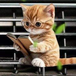 Kẹp Lỗ Thông Xe Hơi Mèo 3D Acrylic Khử Mùi & Trang Trí Nội Thất