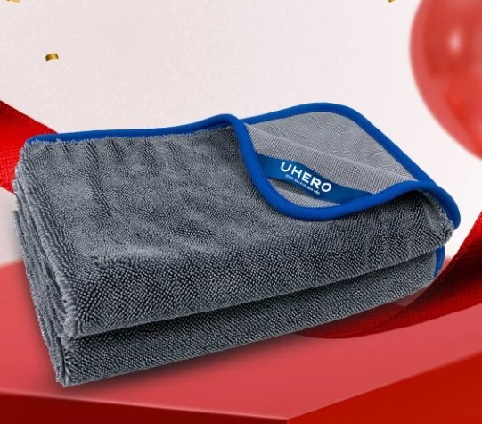 Khăn Lau Ô Tô UHero 40x40cm, Sợi Superfine Fiber 650gsm, Thấm Hút Mạnh, Chống Trầy Xước, Không Rụng Sợi