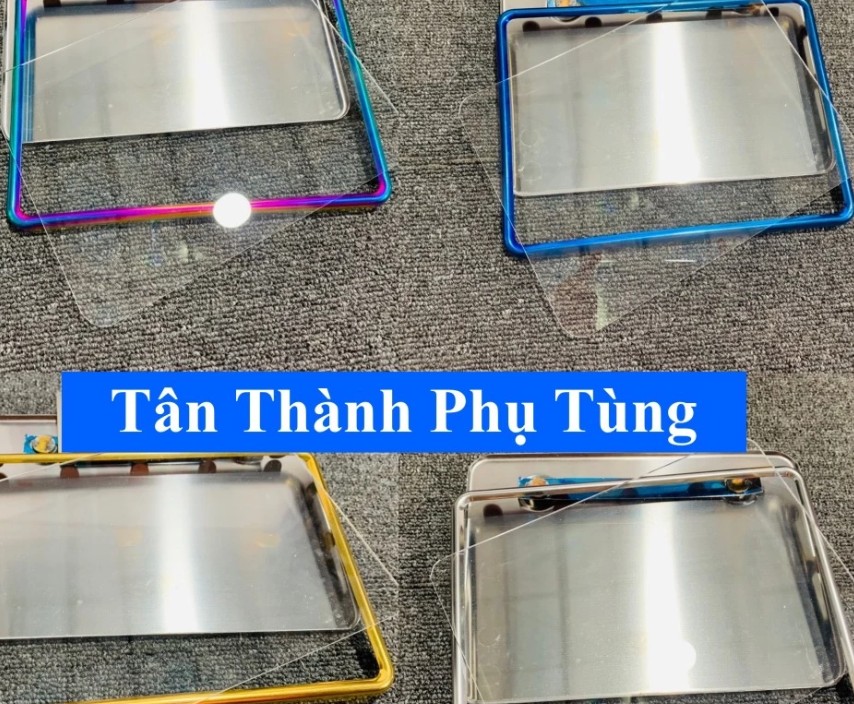 Khung Biển Số Xe Máy Cao Cấp Titan, Vàng, Inox, 7 Màu Dày Đẹp (Bộ Đầy Đủ 3 Món)