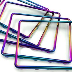 Khung Biển Số Xe Máy & Xe Điện, Viền Trơn, Chấm Bi, Chống Nước, Đi Kèm Ốc Cố Định