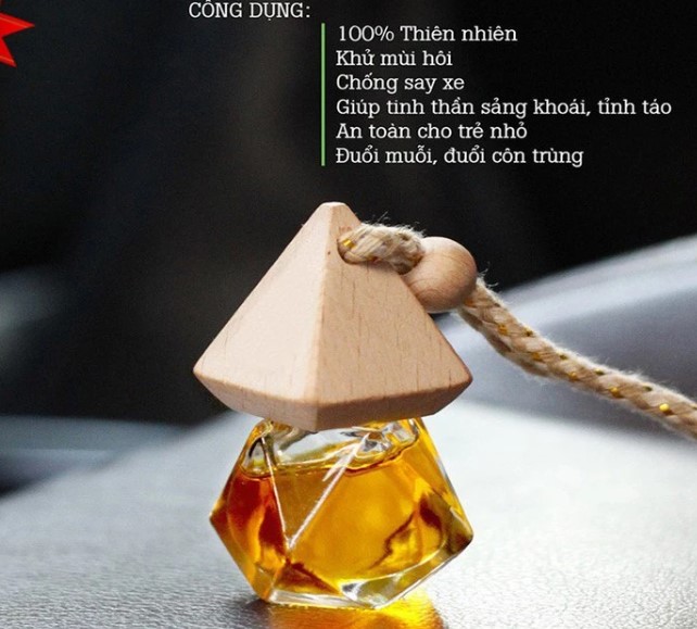 Lọ Tinh Dầu Nước Hoa Treo Xe Ô Tô, Làm Thơm Không Gian Xe Tự Nhiên, Lưu Hương Lâu