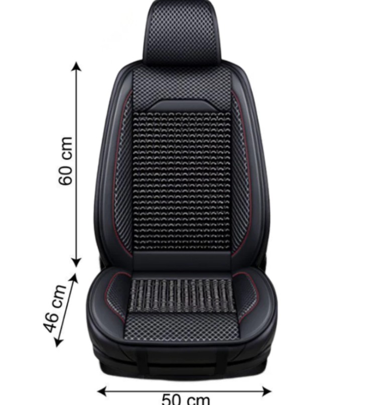 Lót Ghế Ô Tô Hạt Gỗ Chống Nóng, Massage Lưng Thư Giãn, Chất Liệu Hạt Gỗ Thật Kết Hợp Da PU