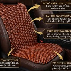 Lót Hạt Gỗ Tự Nhiên Dành Cho Ghế Ô Tô & Ghế Văn Phòng Thoáng Khí, Giảm Nóng, Ngồi Lâu Không Mỏi