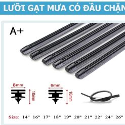 Lưỡi Gạt Mưa Ô Tô Có Chốt Chặn, Phủ Nano Chống Mài Mòn Bản 6mm/8mm