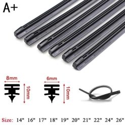 Lưỡi Gạt Mưa Silicon Ô Tô Cao Cấp Chống Mòn, Chắc Chắn, Đa Kích Thước 14–26 inch