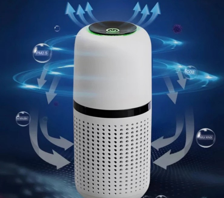 Máy Lọc Không Khí Ô Tô Air Purifier Khử Mùi, Diệt Khuẩn, Tạo Ion Âm Cho Xe Hơi