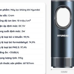 Máy Lọc Không Khí Ô Tô Hyundai Lọc Bụi Mịn, Tạo Ion Âm, Khử Mùi & Diệt Khuẩn