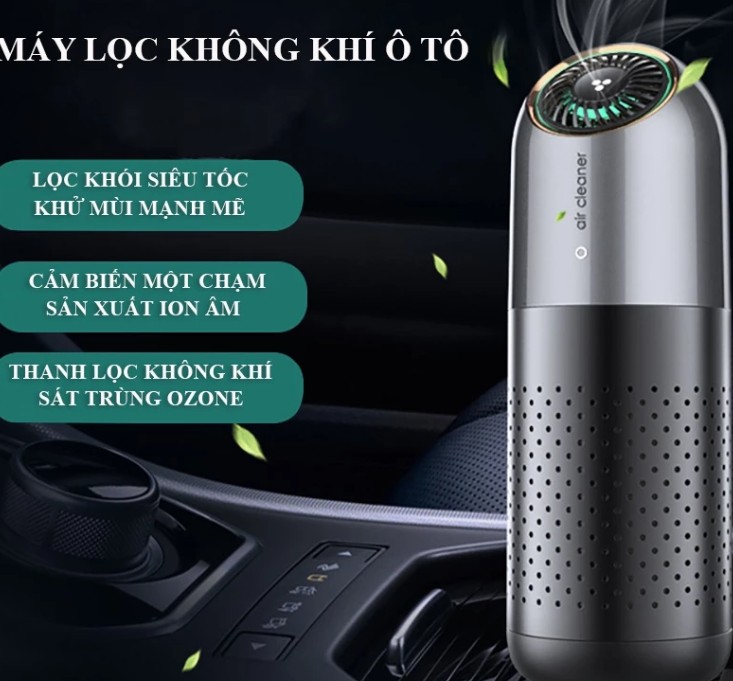 Máy Lọc Không Khí Xe Ô Tô Khử Mùi, Khử Khuẩn, Lọc Bụi Mịn Hiệu Quả, Bảo Hành 2 Năm