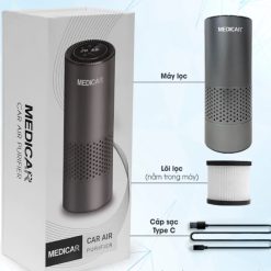 Máy Lọc Khử Mùi Xe Ô Tô MEDICAR Lọc Bụi Mịn PM2.5, Tạo Ion Âm Diệt Khuẩn, Khử Mùi Hiệu Quả, Giảm Say Xe