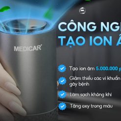 Máy Lọc Khử Mùi Xe Ô Tô MEDICAR Lọc Bụi Mịn PM2.5, Tạo Ion Âm Diệt Khuẩn, Khử Mùi Hiệu Quả, Giảm Say Xe