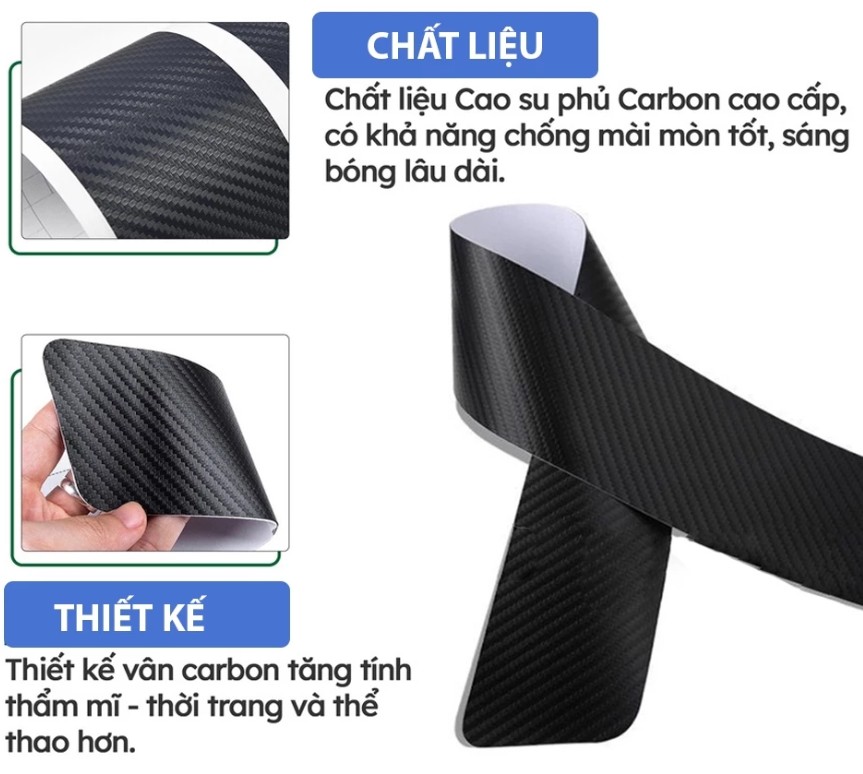 Miếng Dán Carbon Chống Trầy Xước Bảo Vệ Bậc Cửa, Cốp Xe Ô Tô (Mazda, Hyundai, Toyota, Kia, Ford, Mitsubishi…)