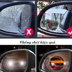 Miếng Dán Chống Bám Nước Xe Ô Tô Car247, Tăng Tầm Nhìn Gương Chiếu Hậu, Giảm Chói Đèn
