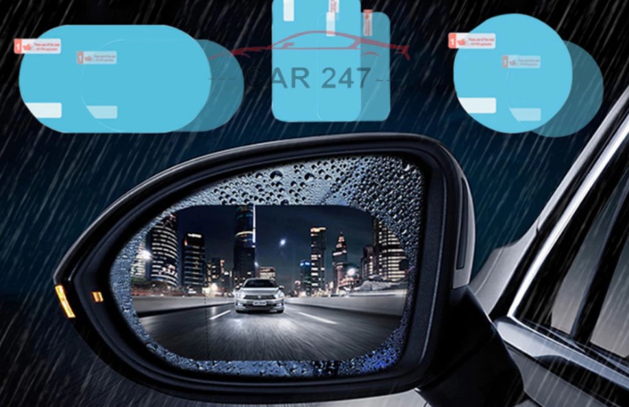Miếng Dán Chống Bám Nước Xe Ô Tô Car247, Tăng Tầm Nhìn Gương Chiếu Hậu, Giảm Chói Đèn