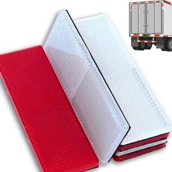 Miếng Dán Phản Quang Cảnh Báo An Toàn Hình Chữ Nhật Đỏ Trắng, Cho Xe Tải / Xe Moóc / Xe Công Trình