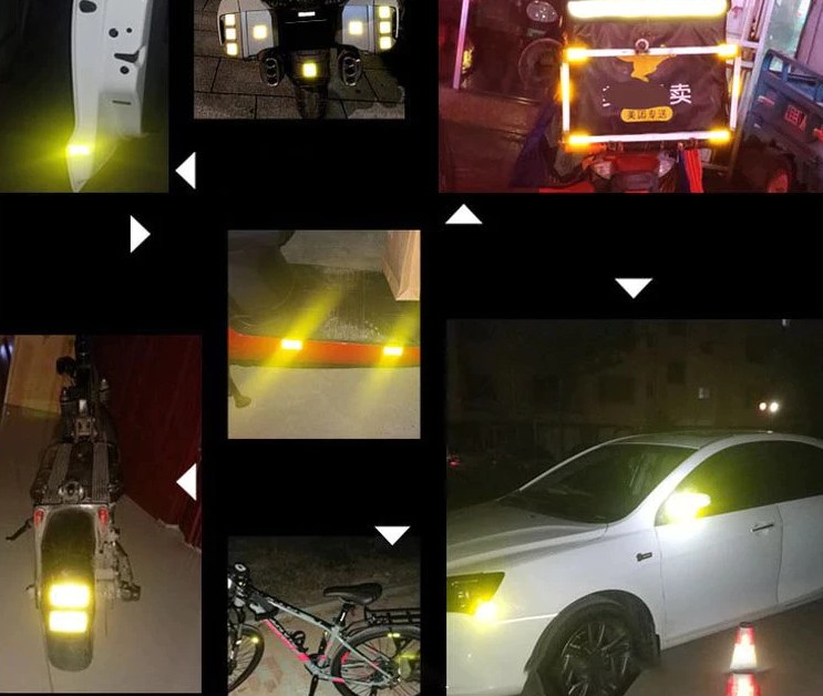 Miếng Dán Phản Quang Cảnh Báo Ban Đêm, An Toàn Cho Ô Tô, Xe Máy, Xe Đạp & Người Đi Đường