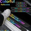 Miếng Dán Phản Quang Laser Bảo Vệ Ngưỡng Cửa Ô Tô, Decal Viền Chống Trầy Xước, Trang Trí Sáng Bóng