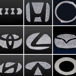 Miếng Dán Trang Trí Vô Lăng Xe Ô Tô HTGHTG, Kim Cương Giả Cho Mercedes, Toyota, BMW, Mazda