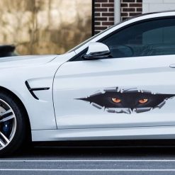 Miếng Dán Trang Trí Xe Hơi Họa Tiết Đôi Mắt Mèo 3D Phản Quang, Chống Thấm Nước