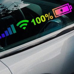 Miếng Dán Trang Trí Xe Hơi Họa Tiết Wifi Đa Màu, Chất Liệu PVC Bền, Tạo Điểm Nhấn Cho Xe